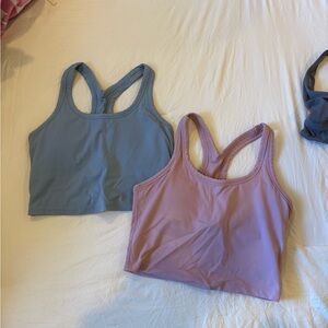 Amazon Racerback cropped tanks - Blue and Pink